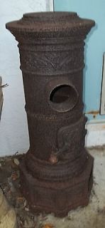 Victorian Europeon Cast Iron cook top vented parlor stove c 1800s