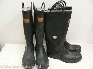 Old Rubber Firemans Wellingtons UniPoly Home Office Supplied Used