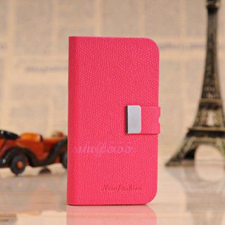 Fashion Leather Flip Case Stand Cover For Apple iphone 4 4s Roseo A