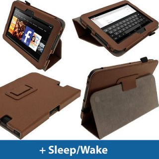 Brown PU Leather Case for  Kindle Fire HD 7 Wi fi 16GB 32GB