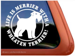 Life is Merrier with a Wheaten Terrier Decal Sticker