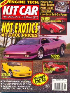Kit Car USA mag 11/95 Python Barcheta Vortex ERA Caterham Mustang