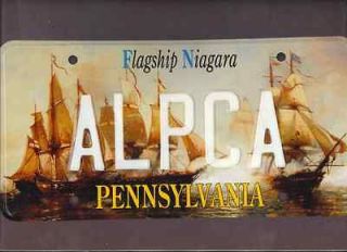 1996 PENNSYVANIA FLAG SHIP NIAGARA SPECIALTY LICENSE PLATE # ALPCA