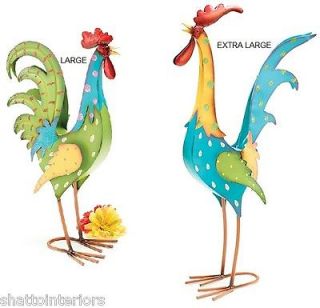 ONE (1) ~TIN ROOSTER YARD ART STATUE~ 20H or 25H ~YOUR CHOICE OF