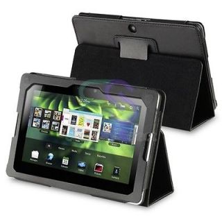 Black Leather Case Cover Skin w/ Stand for BB Blackberry Playbook 16GB