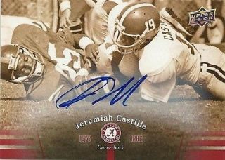 2012 Upper Deck Alabama Autograph #41 JEREMIAH CASTILLE AUTO