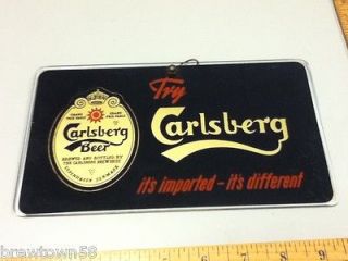 MJ9 CARLSBERG BEER SIGN BAR SIGNS 1 REVERSE GLASS OLD VINTAGE DENMARK