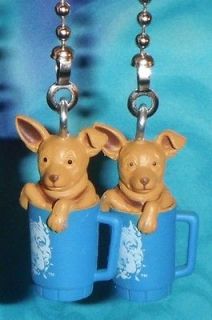 Custom Two ~ Teacup Chihuahua Puppy Dog Pet ~ Ceiling Fan Pull Chains