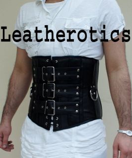 mens Leather corset Gothic tight lacing steel boned top tgs cds