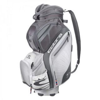 New 2013 Cobra Amp Cart Bag WHITE w/GRAY Golf Bag WORLDWIDE SHIPPING
