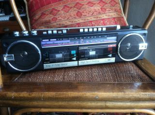 SING ALONG SYSTEM DUAL CASSETTE PORTABLE STEREO BOOMBOX GHETTO BLASTER