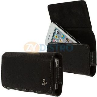 Black Leather Premium Pouch Holster Case Cover for Apple iPhone 3G S