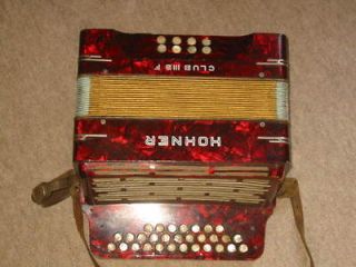 Nice Hohner Club III B F diatonic button accordion