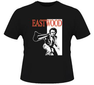 Clint Eastwood Western Movie Legend Retro Black T Shirt