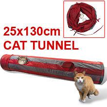 Cat Tunnel Foldable Crinkly Material Hole and Builit in Play Ball