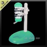 Green Water Bottle Food Bowl Feeder Dish Plastic Stand Pet Dog Cat