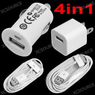 Adapter US Main Wall Car Charger 2/3M Cable For iPod iPhone 3G 3Gs 4