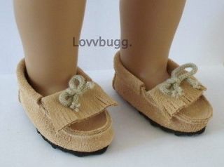 Tan Leather Moccasins Shoes fit American Girl Doll MAKE DOLL PLAY MORE