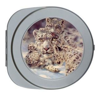 New Snow Leopard And Cubs CD DVD Storage Holder Carry Case Wallet