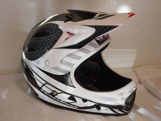 Fly Lancer Full Face BMX Helmet Size M Medium 56 58cm Black / White