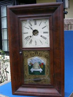 RARE C1852 AMERICAN BEE HIVE DESIGN FRONT WALL CLOCK JEROME & CO NEW