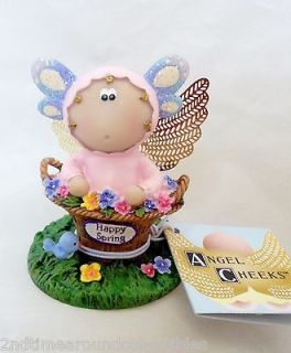Angel Cheeks Butterfly Happy Spring Easter Bunny With Box Figurine