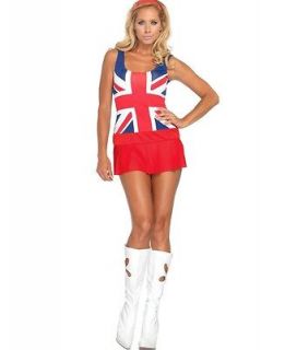 Cheeky Brit Adult Sexy Halloween Costume British Flag Dress Leg Avenue