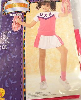 USA Pink white Cheerleader Child Costume S M L NIP