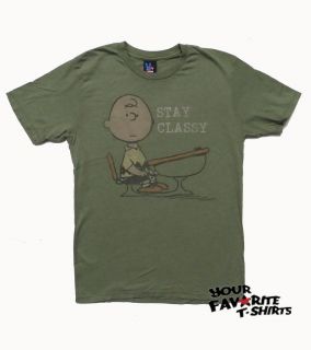 Licensed Junk Food Peanuts Charlie Brown Stay Classy Adult Shirt S XL