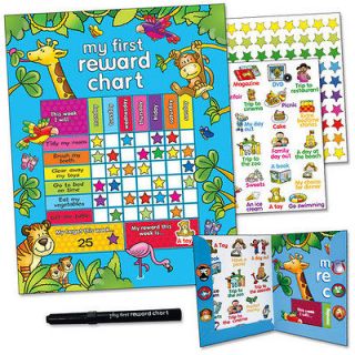 Reward chart wipe clean + pen + 80 stickers educational behaviour pre