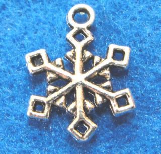 Silver SNOWFLAKE Charms Earring Drops Tibetan Jewelry Findings CH28