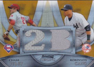 2010 Bowman Sterling Chase Utley & Rob Cano Dual Jersey Gold /50