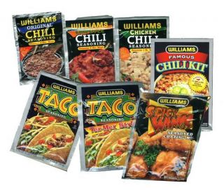 Williams Chili OR Taco Seasonings OR Spicy Wings