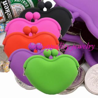 Design Jelly Heart Lady/Girl/Wome n Silicone Rubber Coin Purse Wallet