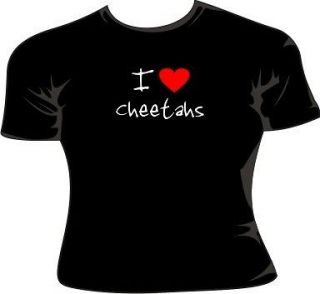 Love Heart Cheetahs Ladies T Shirt