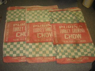 Vintage Purina Turkey Growing Chow Sack $35.00 each