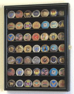 49 Challenge Coin Cabinet Display Case Holder Rack USA