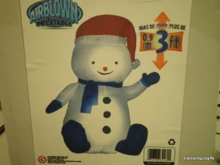 Gemmy Airblown Inflatable Christmas Outdoor 3 Foot Snowman Red Hat