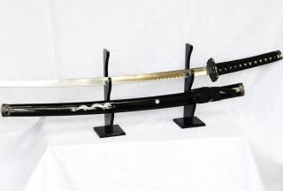 Double Sword & Scabbard Wooden Display Stand Rack Holder 4 Wood Colors
