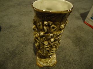 VINTAGE CAPODIMONTE CHERB TALL VASE MUST SEE 