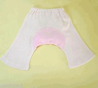 Sckoon Organic Cotton Striped Monkey Pants Light Pink   Size 0 3