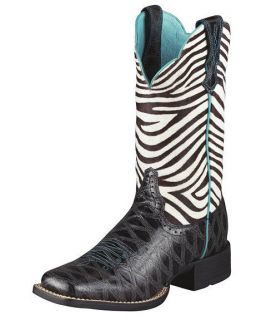 NIB Ladies Ariat Zebra Print Cowboy Boots in Assorted Sizes