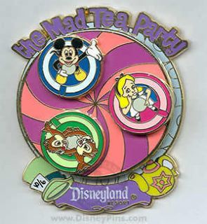 ALICE Mickey Chip Dale Mad Party TEACUP SPINNER Disneyland 2007