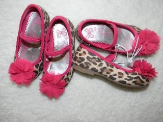 Childrens place leopard shoes with pink flower NWT Sz 7 Toddler girls
