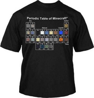 MINECRAFT Periodic Table of Minecraft T Shirt S XXL NEW