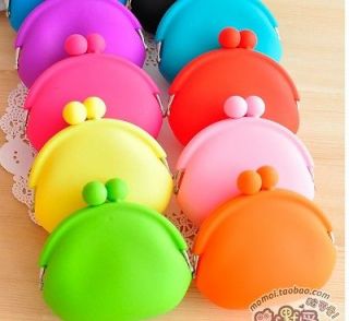Lady Girls Candy Color Silicone Coin Purse Rubber Wallet Bag Case