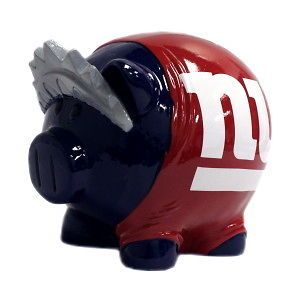 New York Giants SMALL Thematic Piggy Bank Hand Painted Molded Resin