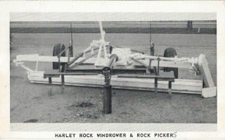 Postcard Minnesota Clarissa Harley Rock Windrower & Rock Picker 1962