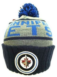 Winnipeg Jets Mitchell and Ness Cuffed Pom Knit Hat NWT