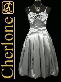Cherlone Clearance Satin Brown Prom Cocktail Party Ball Evening Dress